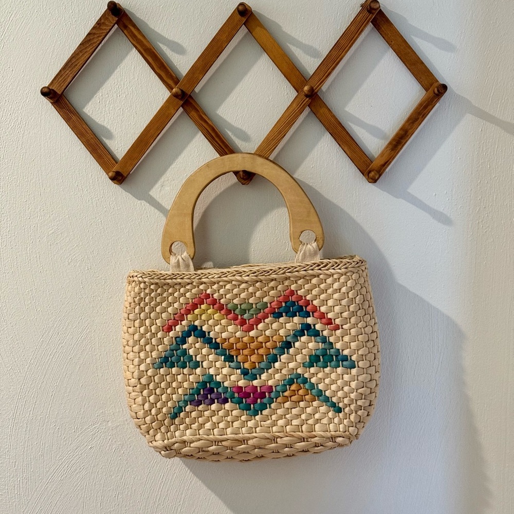 Multicolor Woven Tote Bag